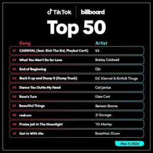 TikTok Billboard Top 50 Singles Chart [09.03]